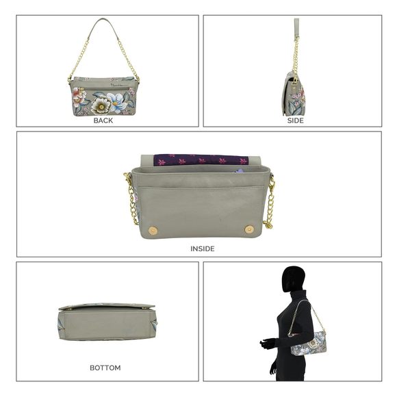 Orinal Hand-Painted Leather Flap Crossbody With Shoulder :v - Picture 3 of 5